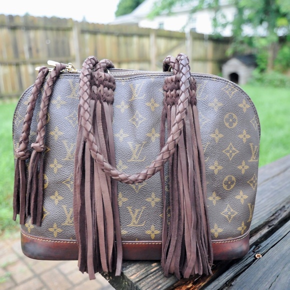 Louis Vuitton Alma PM - Western Style Revamp with Braided Handles and Fringe - Picture 6 of 10